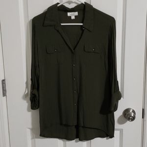 Dressbarn dark green top